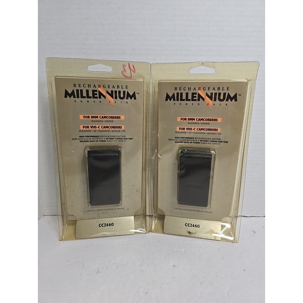 2x Millenunium Rechargeable Camcorder Battery CCM2460 6V 1800mAH New NOS